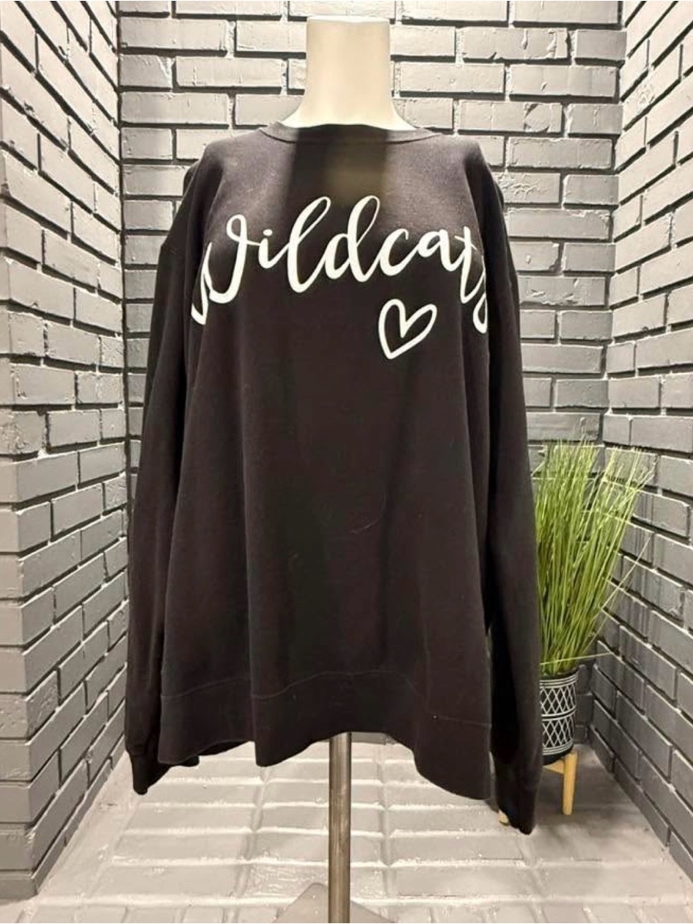 Port and Company Black "Wildcats" Graphic Sweatshirt with White Script
